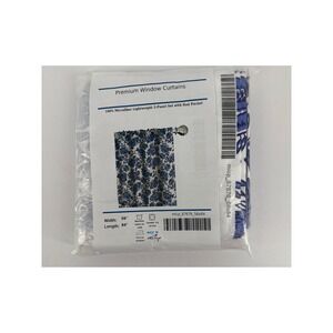 Ambesonne Blue White Rose Floral Microfiber Window Curtains 2 Panel Set 56x84